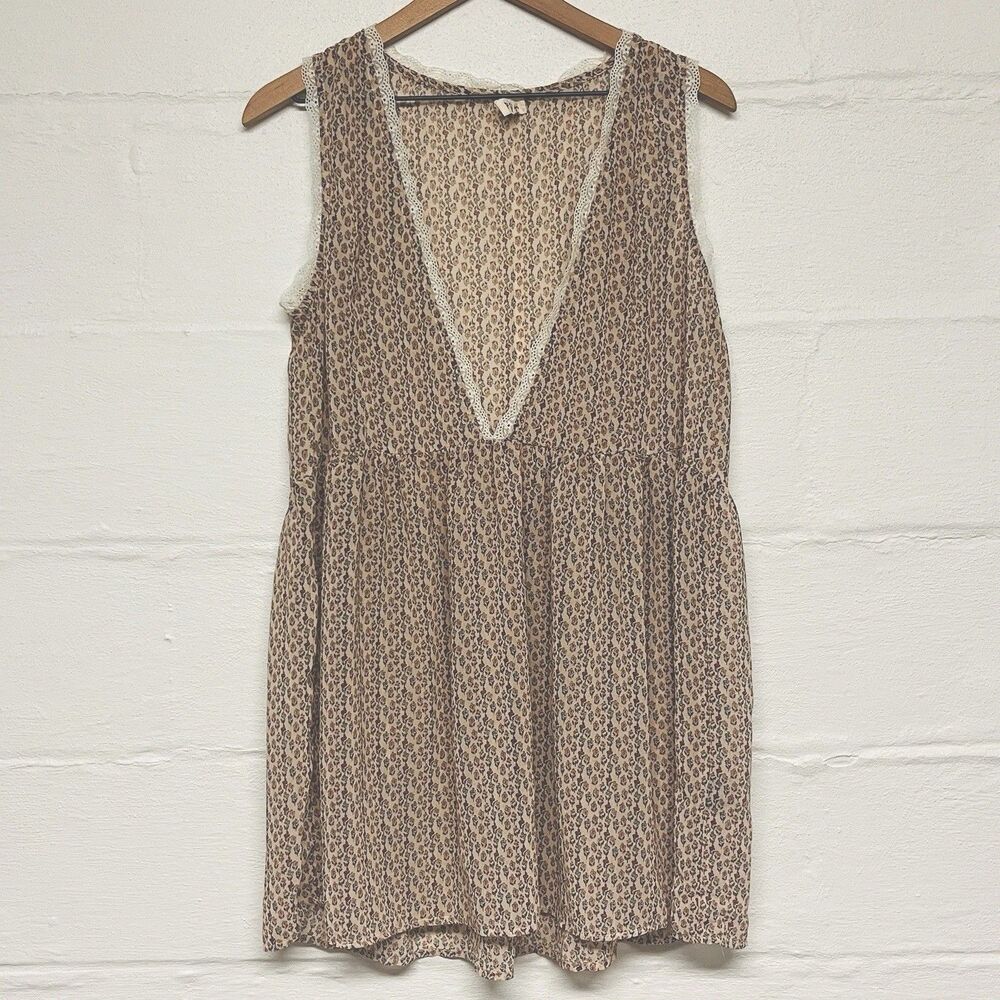 SOL Womens Sheer Mini Dress Size M Floral Cottagecore Prairie Boho Festival